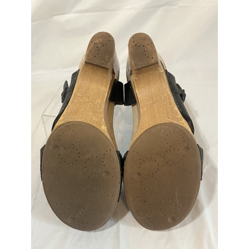 Dansko Tasha Black Leather Slingback Wedge Clog Sandals size 39 Us size 8.5-9 - Picture 8 of 15